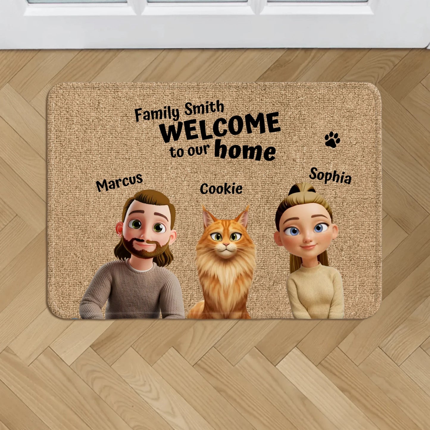 Personalized Doormat With Dog or Cat - Our Home
