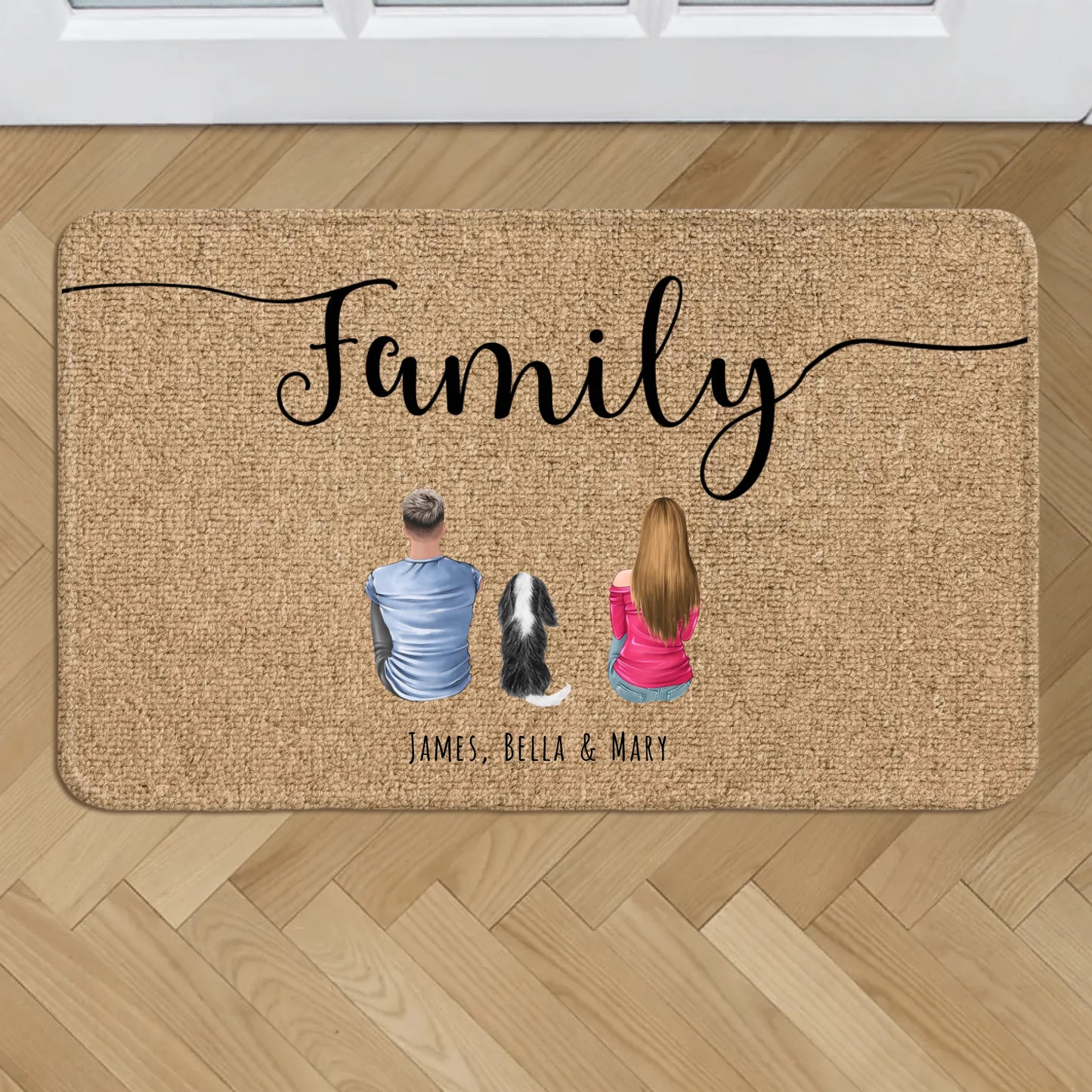 Personalized Doormat With Dog or Cat - Couple