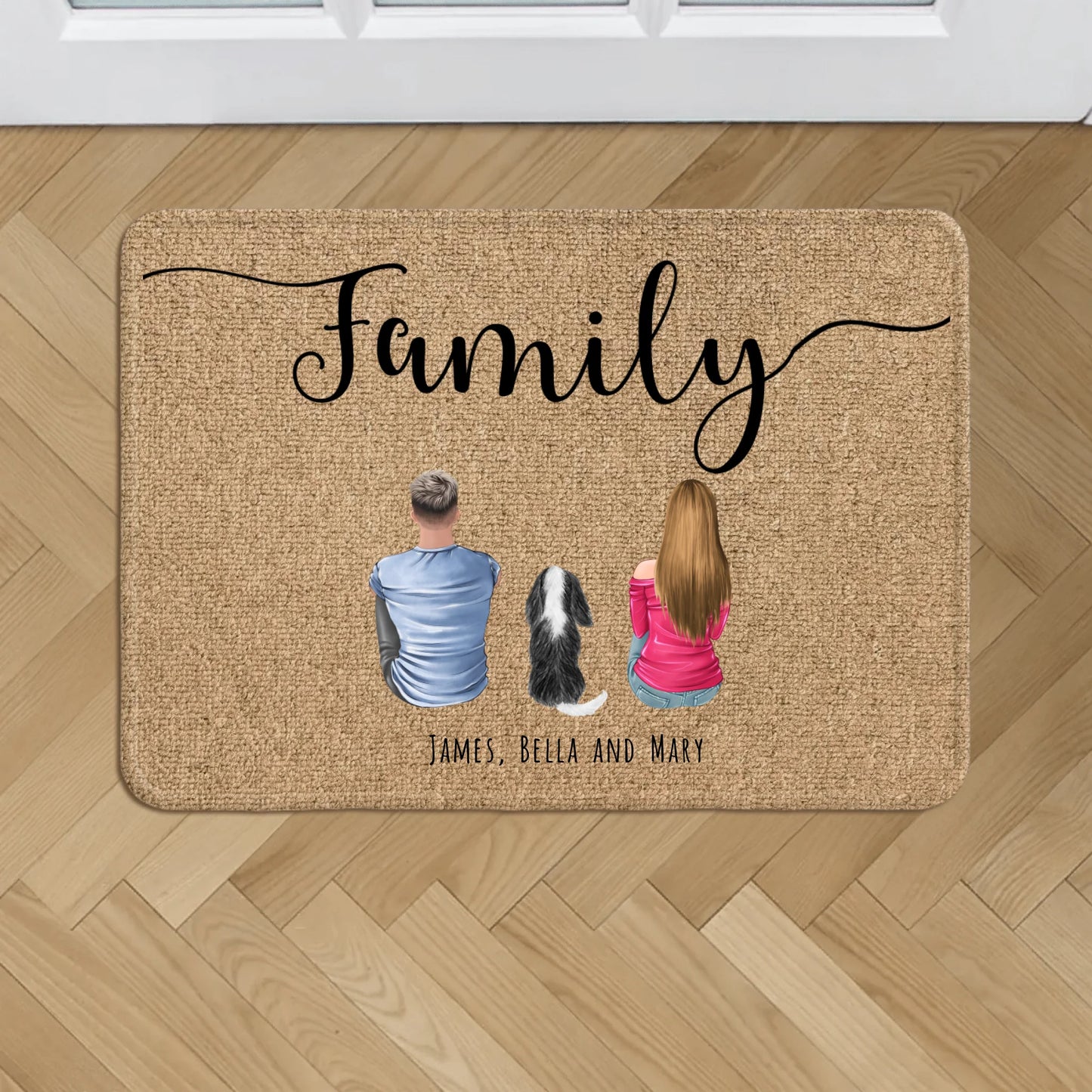 Personalized Doormat With Dog or Cat - Couple
