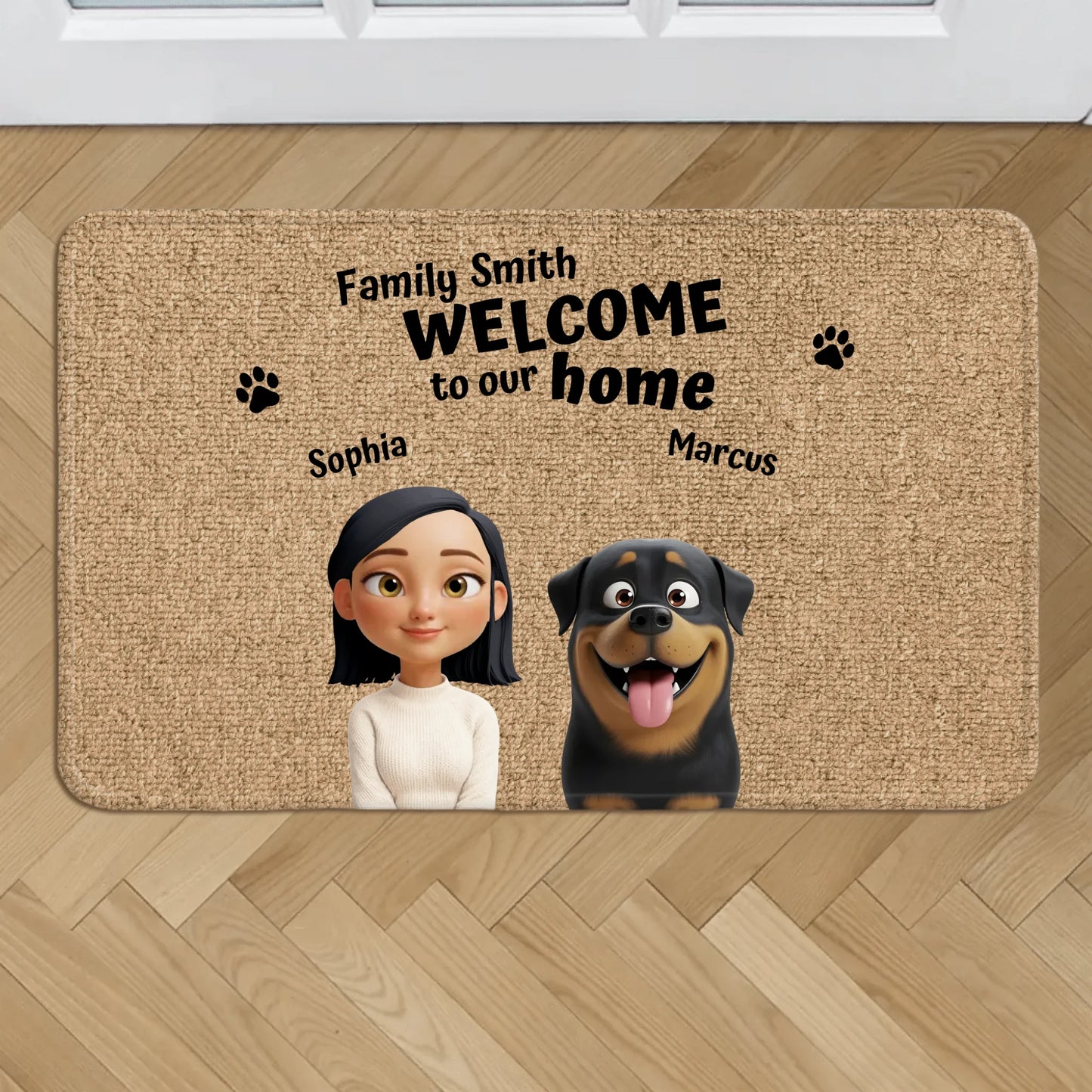 Personalized Doormat With Dog or Cat - Our Home