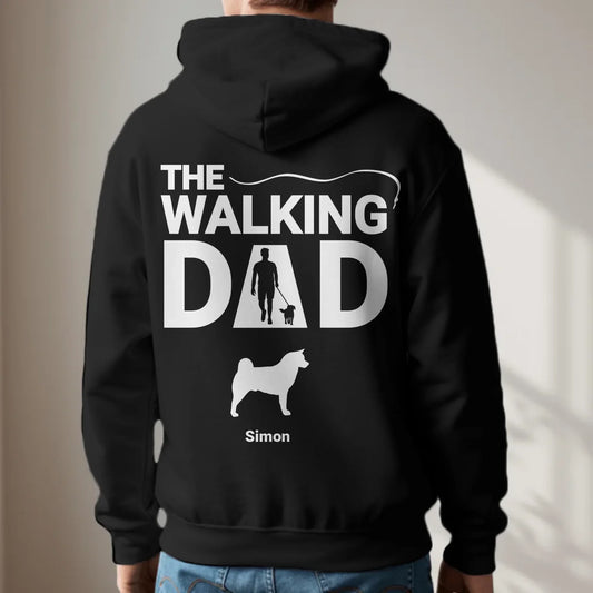 Personalized Hoodie With Dog - The Walking Dad / The Walking Mom