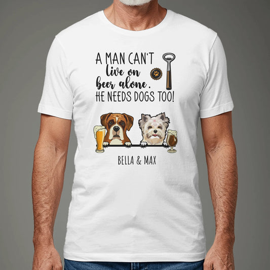 Personalized T-Shirt With Dog - Beer & Woof