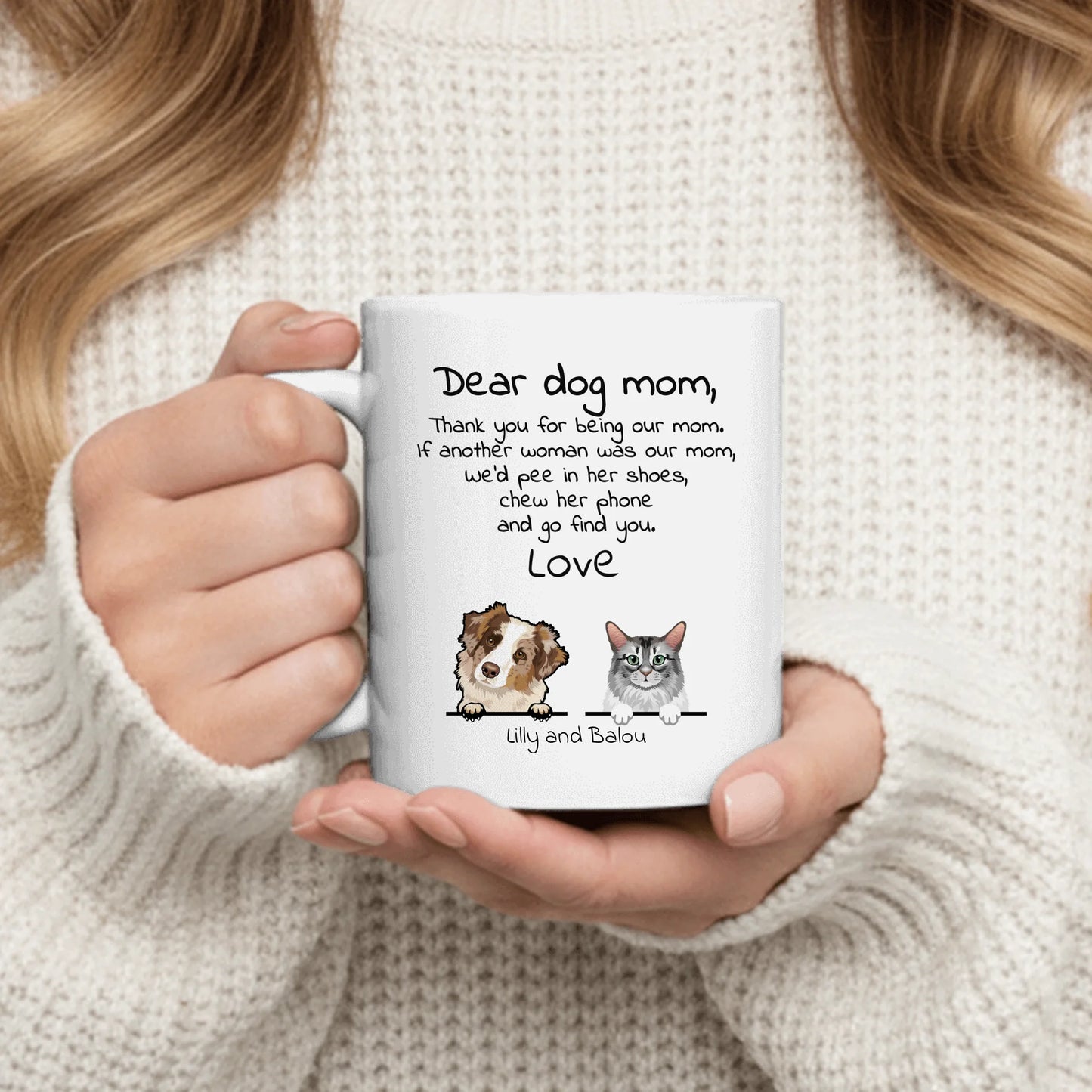 Personalized Mug With Dog or Cat - Dear Pet Parent