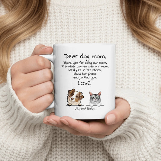 Personalized Mug With Dog or Cat - Dear Pet Parent