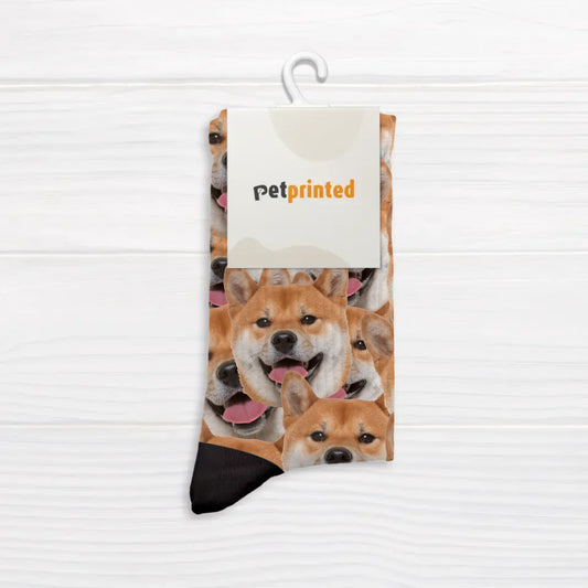 Personalized Socks With Dog Or Cat - Wild photo pattern
