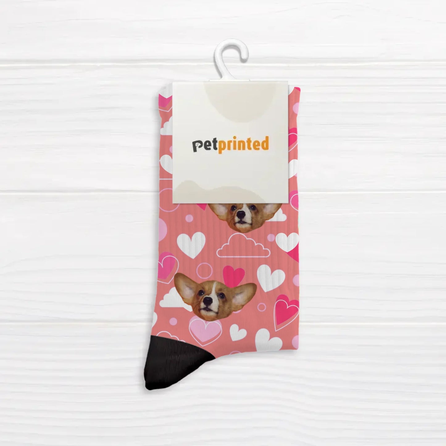 Personalized Socks With Dog Or Cat - Heart pattern