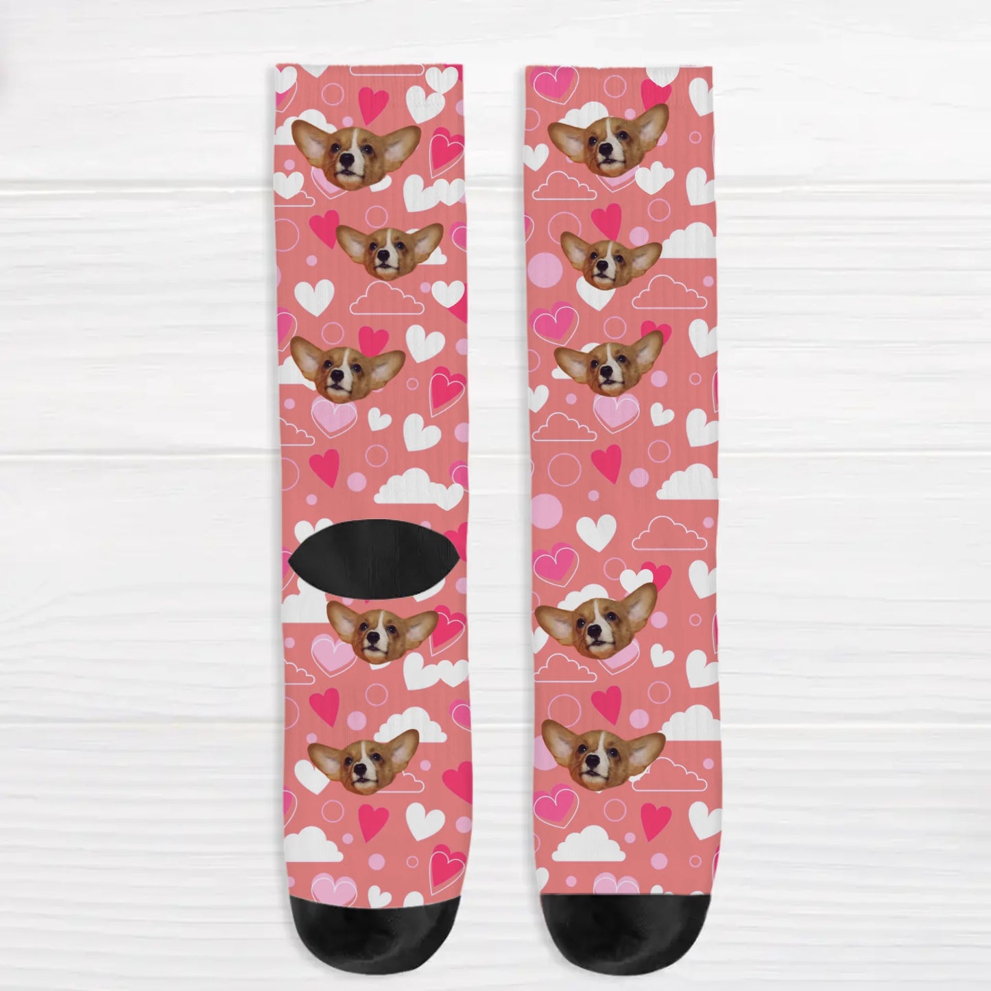 Personalized Socks With Dog Or Cat - Heart pattern