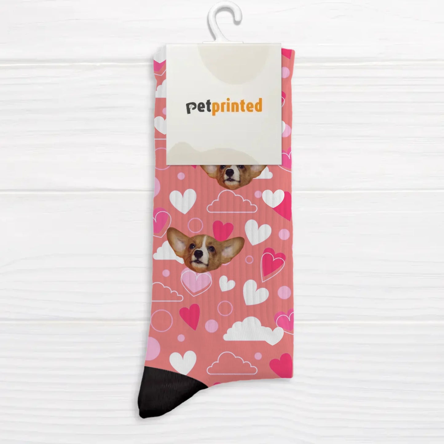 Personalized Socks With Dog Or Cat - Heart pattern