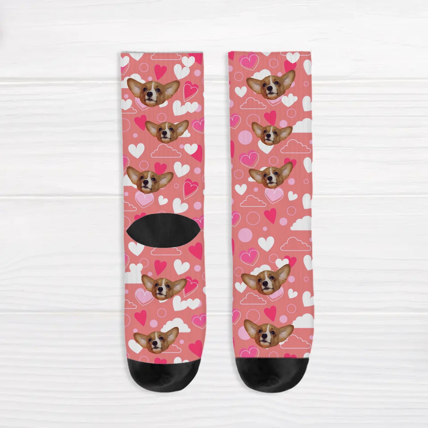 Personalized Socks With Dog Or Cat - Heart pattern