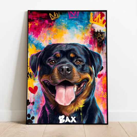 Personalized Poster With Dog or Cat - Graffiti