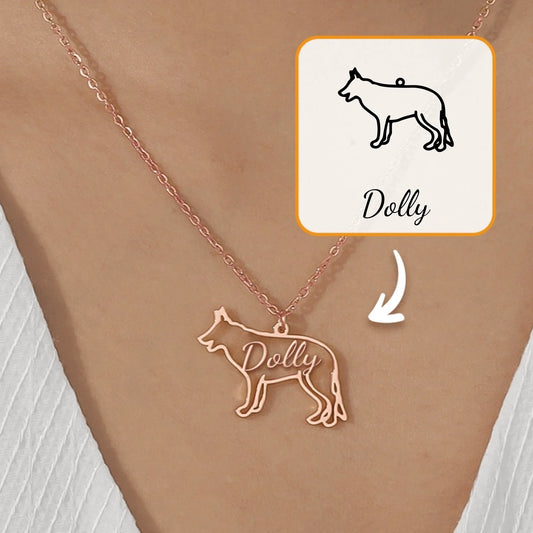 Dog Silhouette - Personalized Necklace