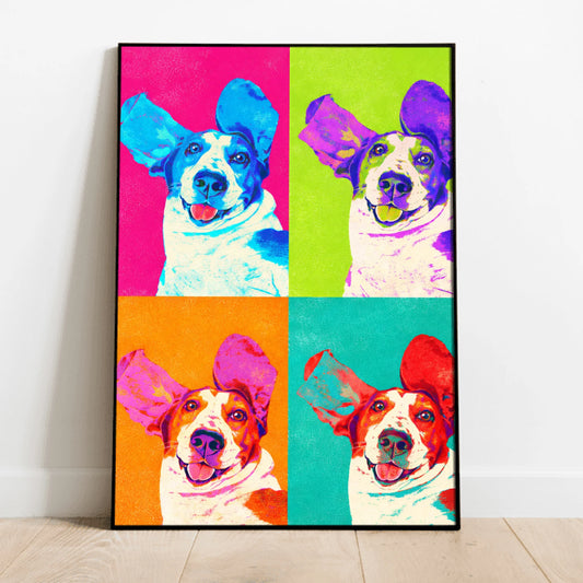 Personalized Poster With Dog or Cat - Color Squares