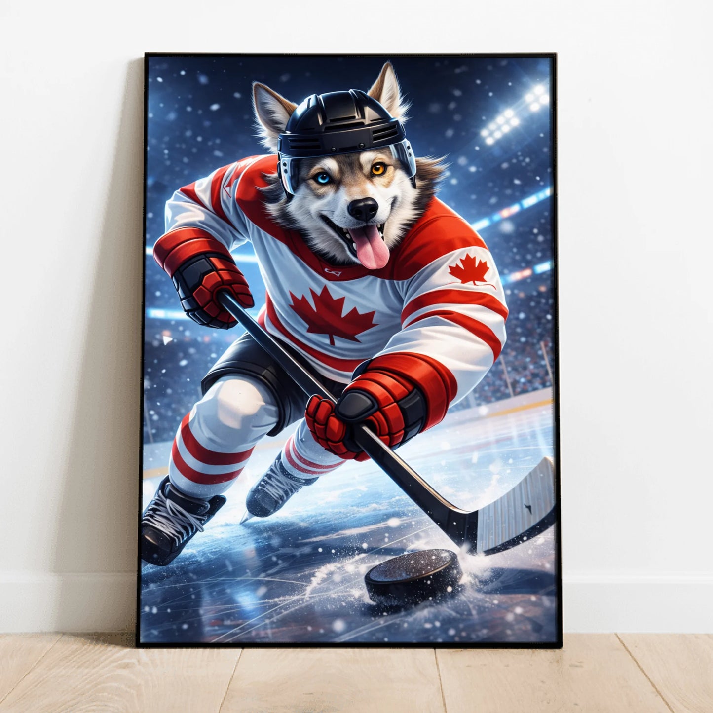Personalized Poster With Dog or Cat - Hockey Pet Shot