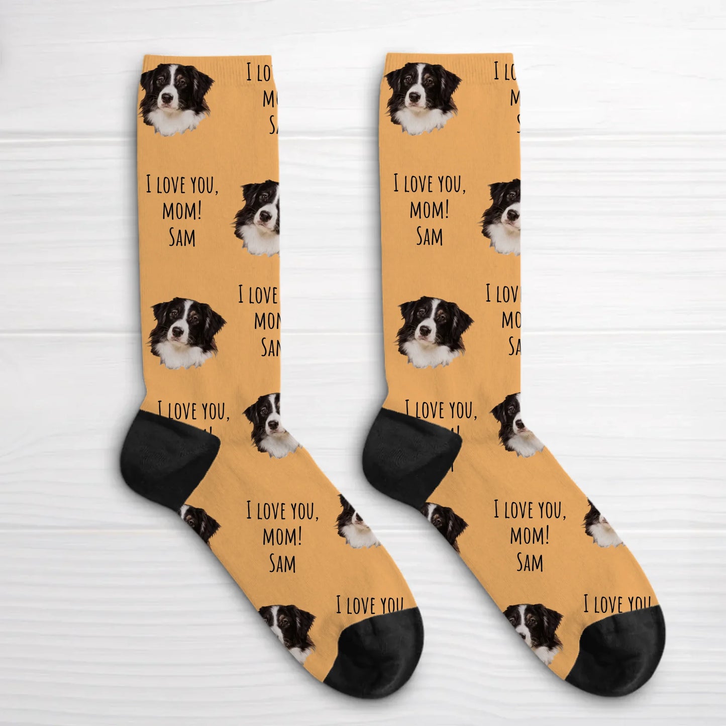 Your photo with text - Personalized Socks