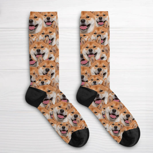 Personalized Socks With Dog Or Cat - Wild photo pattern