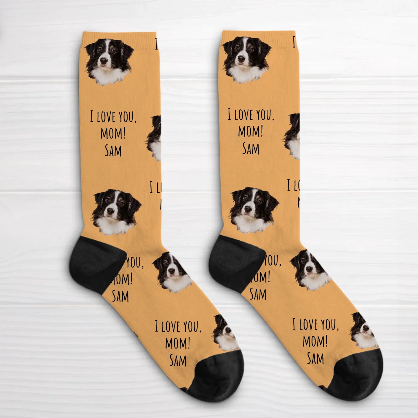 Your photo with text - Personalized Socks
